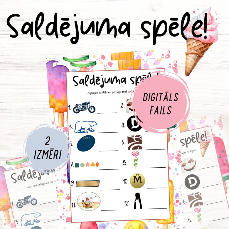 Saldējuma logo spēle, digitāls PDF fails